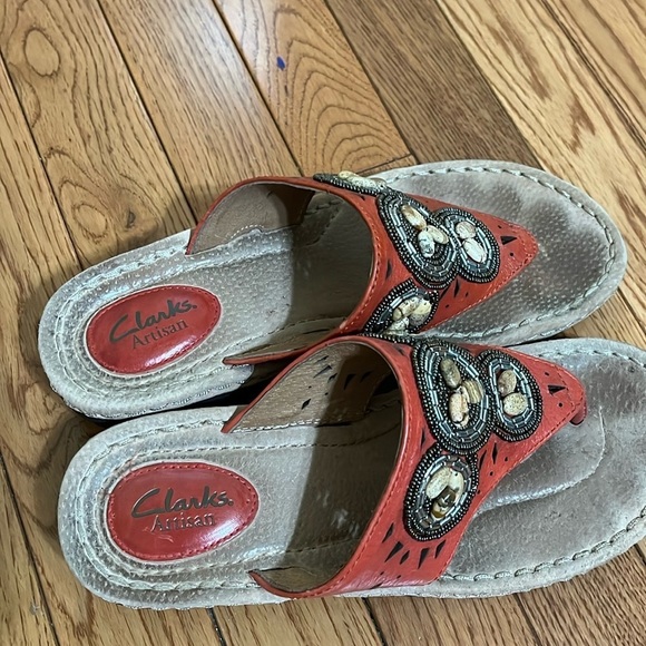 Clarks Beaded Sandals Size 8m - Picture 3 of 8